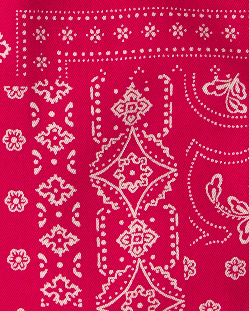 Toddler Boy Bandana Short-Sleeve Button-Down Shirt - Red