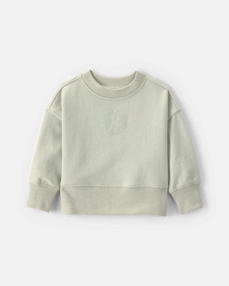 Baby Girl OshKosh Logo French Terry Pullover Sweatshirt - Green