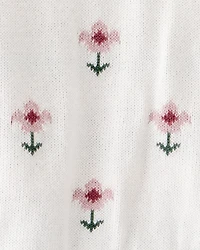 Baby Girl 2-Piece Organic Cotton Knit Pullover & Pant Set in Wildflower Maze