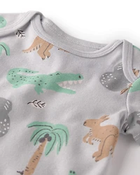 Baby 3-Pack Organic Cotton Bodysuits in Aussie Friends Print