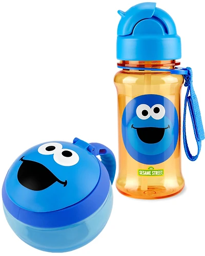 Sesame Street Snack Cup & Straw Bottle Set - Cookie Monster