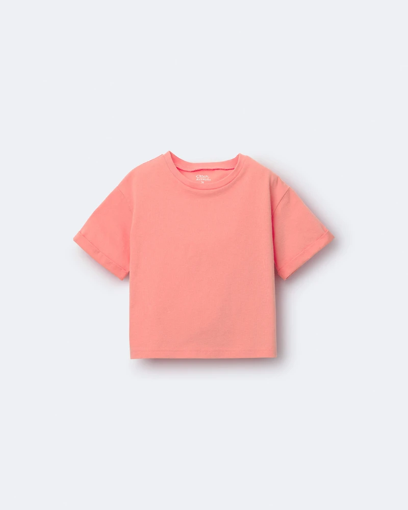 Toddler Rolled Cuff Tee - Orange