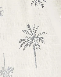 Baby Girl Palm Tree Cotton Romper - Ivory
