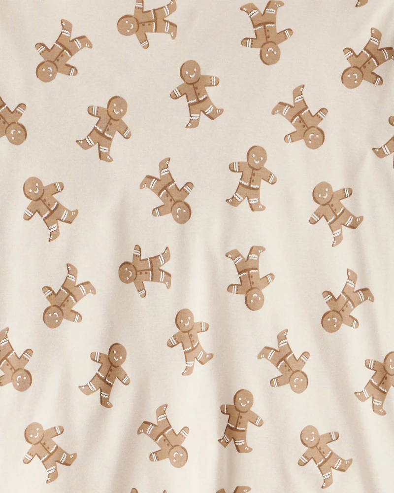 Adult Organic Cotton Pajamas Set in Gingerbread Man Print