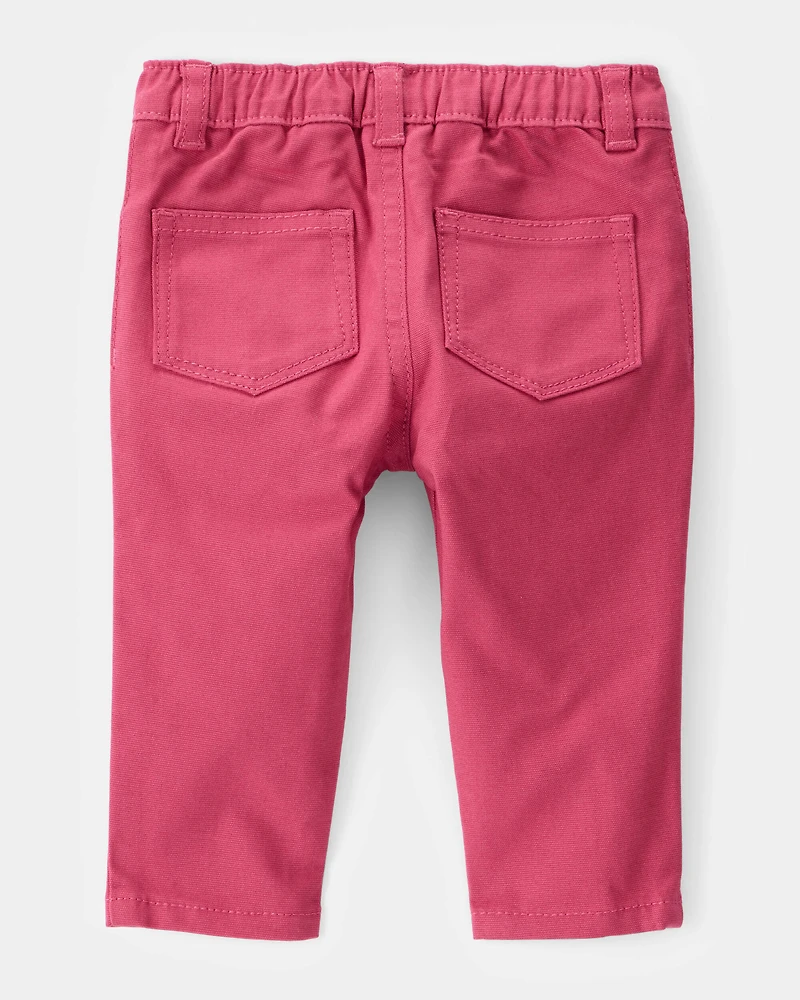 Baby 2-Piece Heart Sweater & Pull-On Pant Set - Ivory/Pink