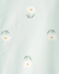 Girls Floral Raincoat - Blue