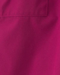 Toddler Girl Bow-Cuff Poplin Joggers - Red