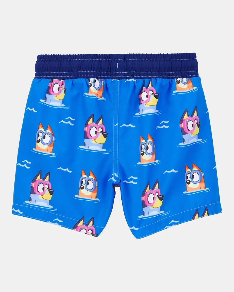 Toddler Boy Bluey™ Swim Trunks- Blue