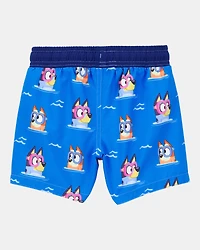 Toddler Boy Bluey™ Swim Trunks- Blue