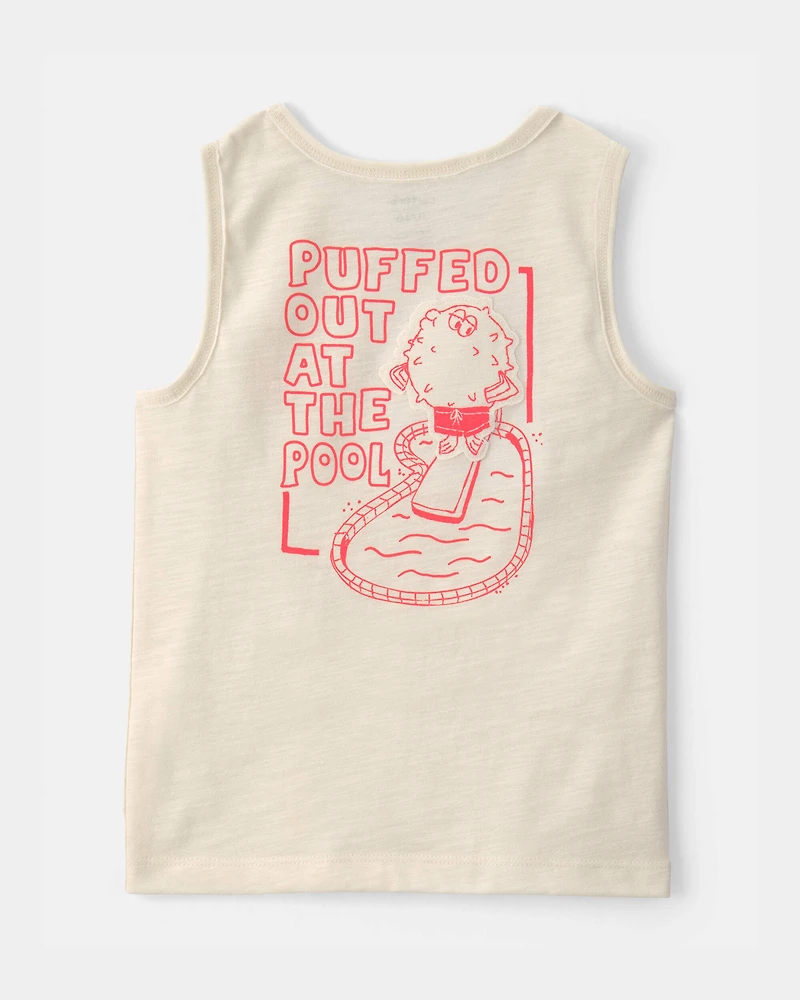 Toddler Boy Pufferfish Tank Top - Cream