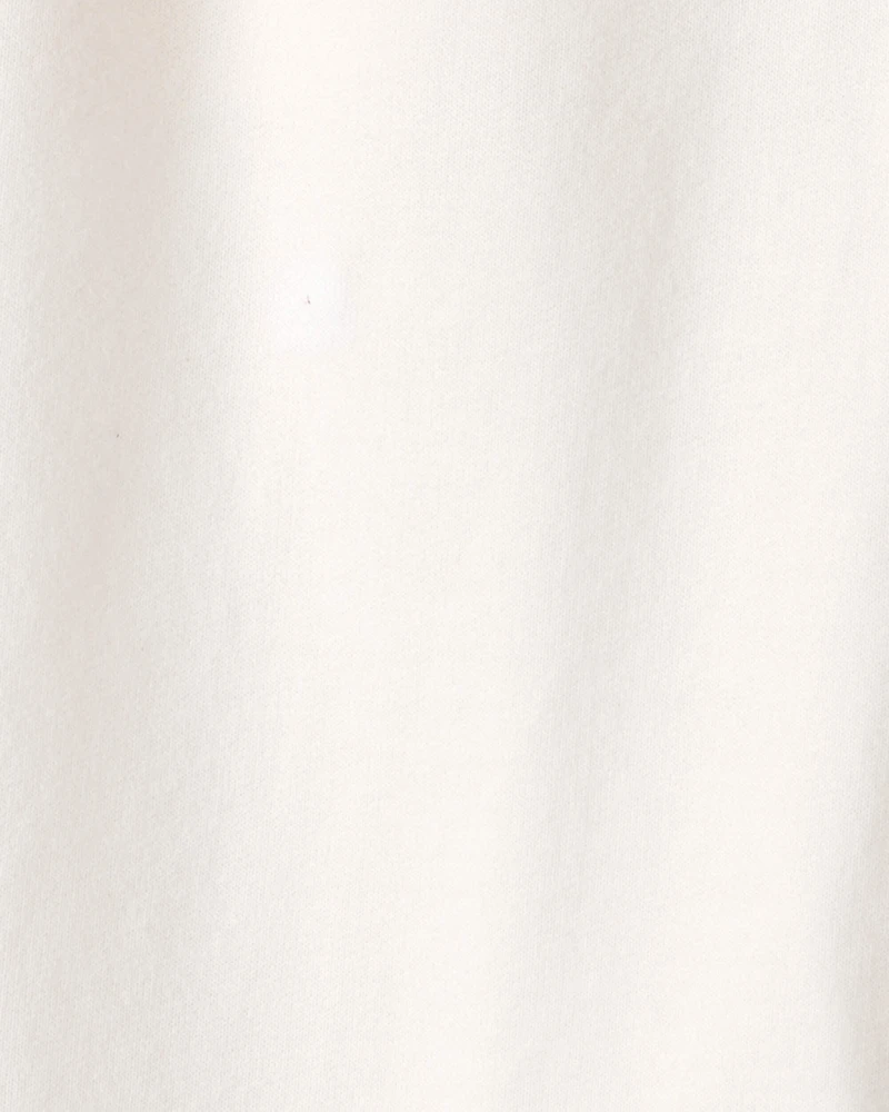 Girls French Terry Wide-Leg Pants - Ivory