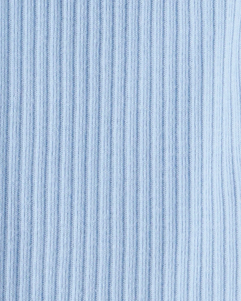 Baby Girl 3-Piece Floral Collared Cardigan Outfit Set - Blue