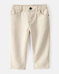 Baby Boy  Tapered Twill Pants - Cream