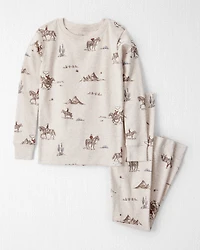 Kid Organic Cotton Pajamas in Western Rodeo Print