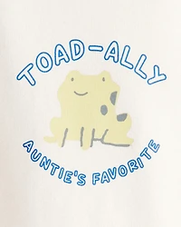 Baby Aunts Favorite Cotton Long-Sleeve Graphic Bodysuit - Ivory