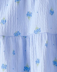 Toddler Girl 2-Piece Floral Top & Skort Set - Blue