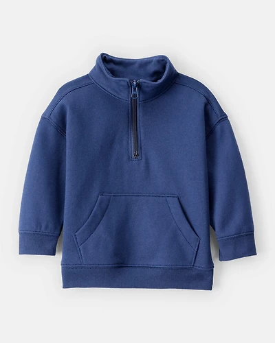 Baby Boy DayDream Fleece Quarter Zip Sweatshirt - Navy