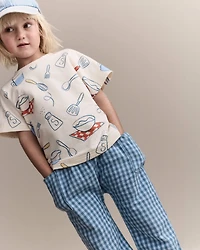 Toddler Seersucker Playground Pant with Pockets - Blue