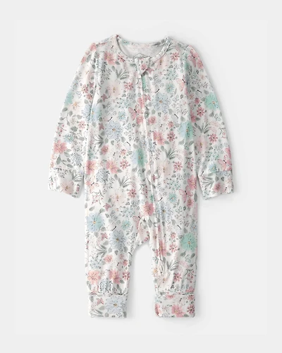 Baby Girl Butterfly Garden 2-Way Zip PurelySoft Sleep & Play Pajama