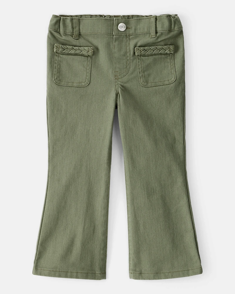 Toddler Girl Cotton Flare Pants - Green