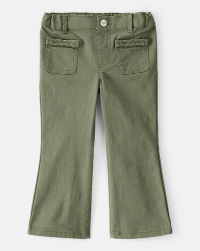 Toddler Girl Cotton Flare Pants - Green