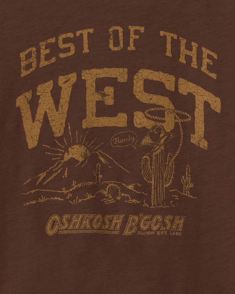 Toddler Boy 'Best Of The West' Long-Sleeve Henley T-Shirt - Brown