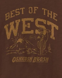 Toddler Boy 'Best Of The West' Long-Sleeve Henley T-Shirt - Brown