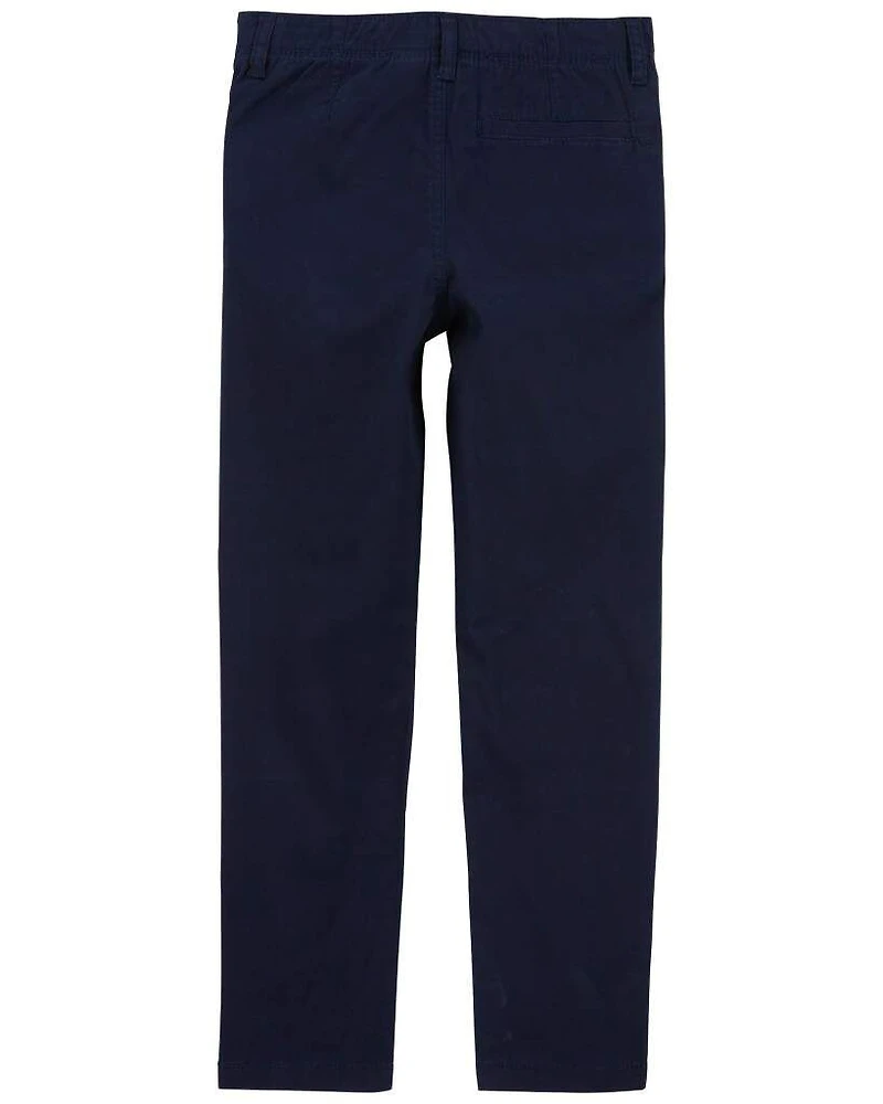 Boys Husky Fit Stretch Chino Pants - Navy