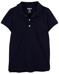 Girls Piqué Polo Shirt - Navy