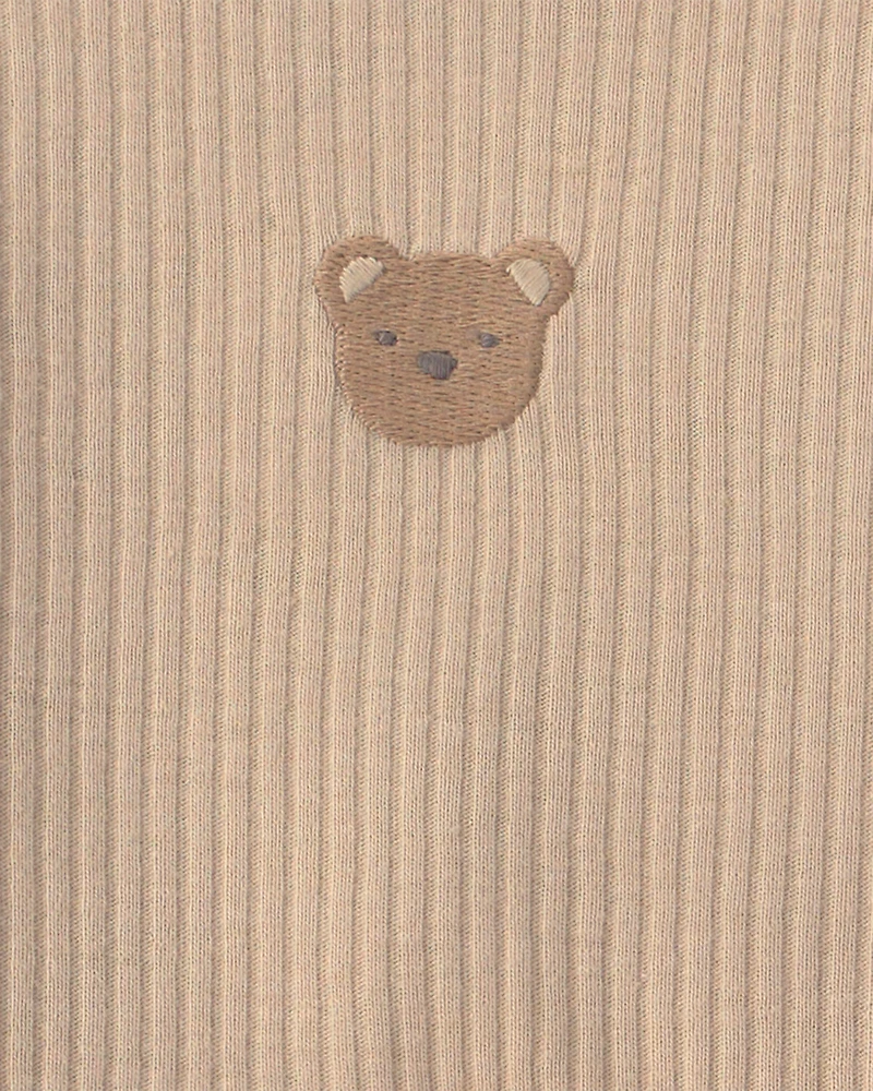 Baby 3-Piece Bear Bodysuit & Pant Set - Brown/Ivory