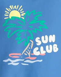 Baby Boy 2-Piece Tropical Beach Rashguard Trunk Set - Blue