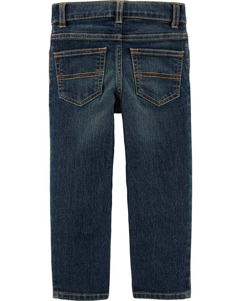Baby Faded Dark Wash Straight-Leg Jeans