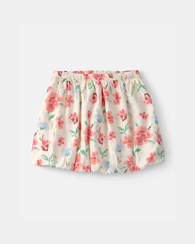 Girls Floral Skort - Cream