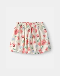 Girls Floral Skort - Cream