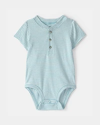 Baby Boy 3-Piece Beach Trip Striped Outfit Set - Blue/White