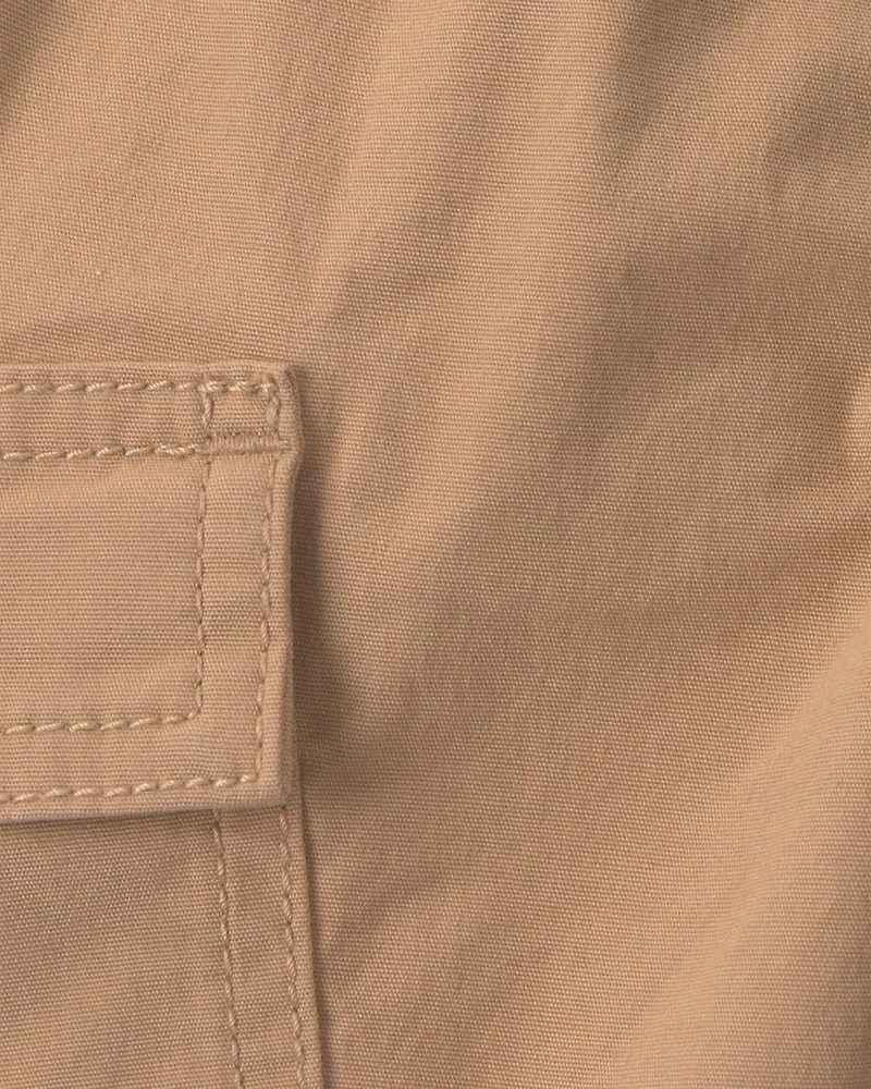 Baby Boy Wide-Leg Cargo Pants - Khaki