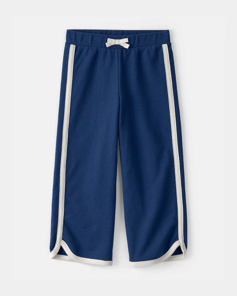 Toddler Girl 2-Piece Varsity French Terry Zip-Up Jacket & Wide-Leg Pants Set - Blue