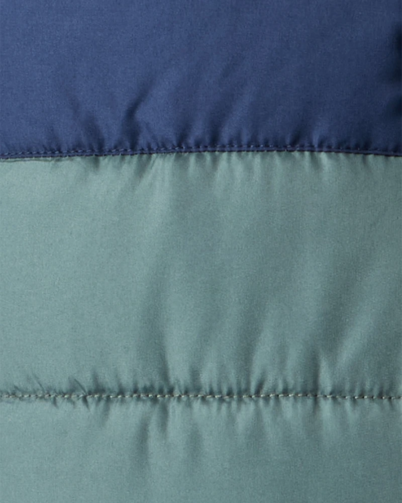 Toddler Boy 2-Piece Dinosaur Hooded Snowsuit Jacket & Bib Set - Green/Blue