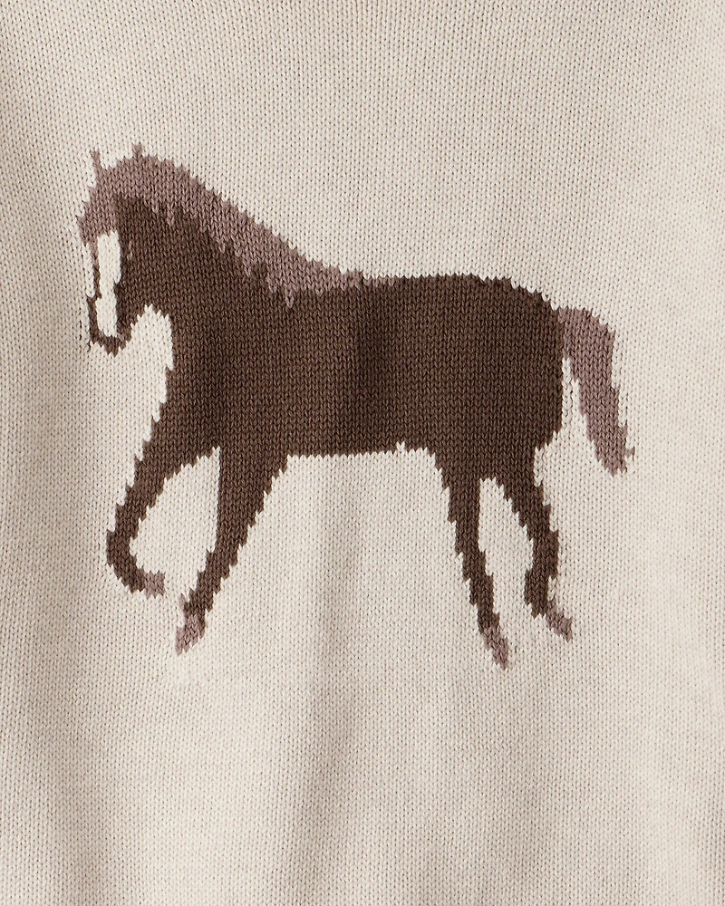 Kid Organic Cotton Horse Sweater Knit