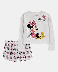 Kid Minnie Mouse Loose Fit 2-Piece Pajamas - Grey