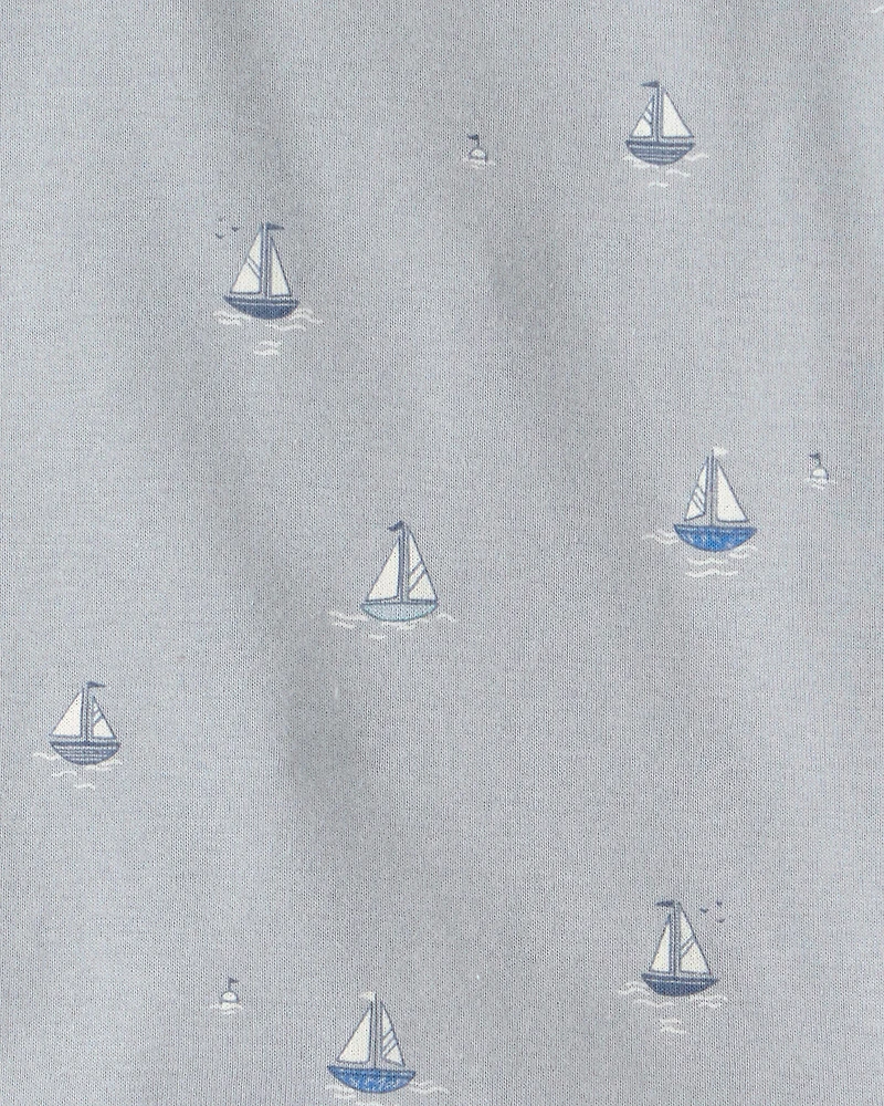 Toddler 2-Piece Organic Cotton Ribbed Pajama Set in Sail Away Print