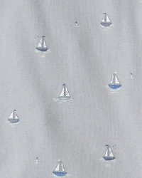 Toddler 2-Piece Organic Cotton Ribbed Pajama Set in Sail Away Print