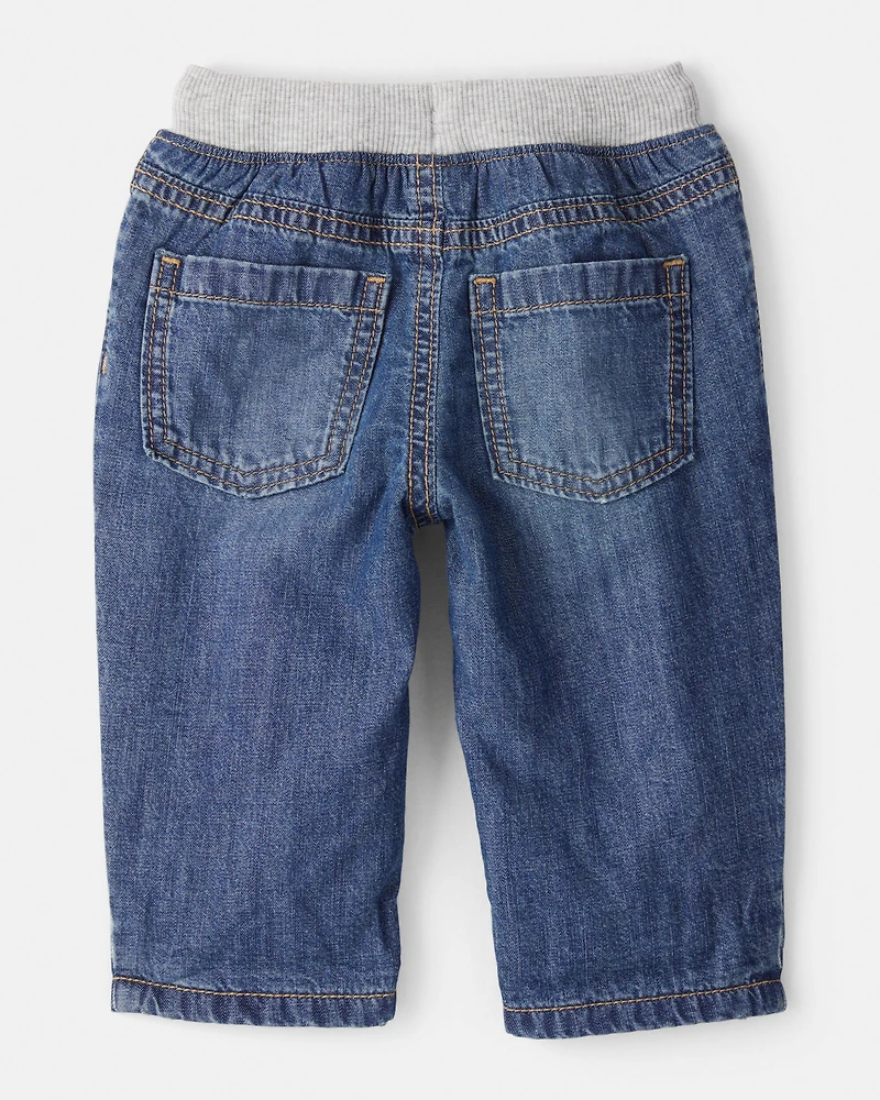 Baby Boy Lined Medium Wash Straight Jeans