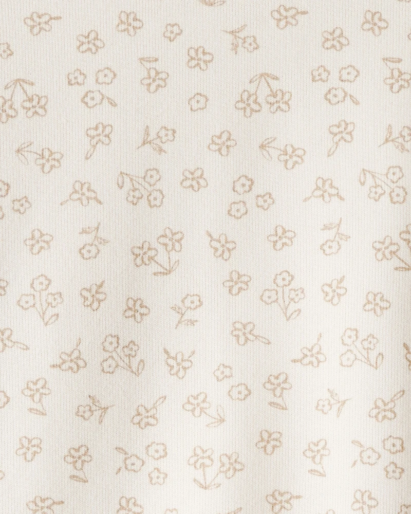 Toddler Girl Floral Print French Terry Long-Sleeve Pullover Sweatshirt - Ivory