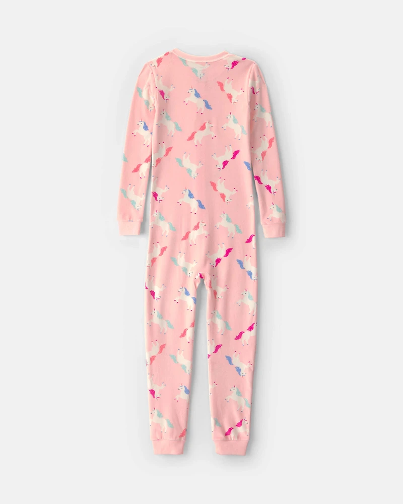 Girls 1-Piece Unicorn DreamPlush Snug Fit Pajama - Pink