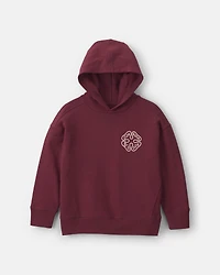 Boys Logo Patch Hoodie - Burgundy