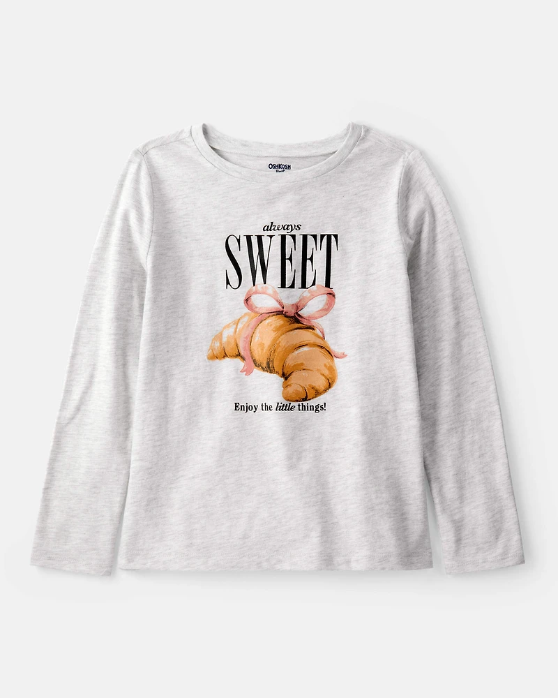 Girls Always Sweet Long-Sleeve Graphic Tee - Grey