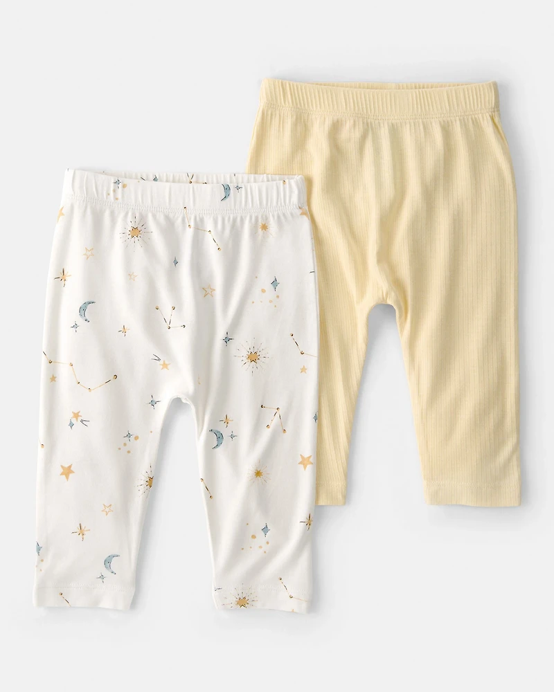 Baby 2-Pack Constellation PurelySoft Pants - Yellow/Cream