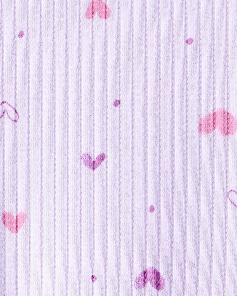 Toddler Girl Heart Print Long-Sleeve Dress - Purple