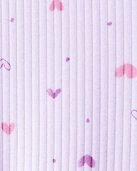 Toddler Girl Heart Print Long-Sleeve Dress - Purple